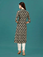 Ethnic Motifs Printed Front Buttoned Rayon Kurta, Multicolor - Hiral Fashion - Distacart