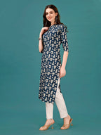 Ethnic Motifs Printed Front Buttoned Rayon Kurta, Multicolor - Hiral Fashion - Distacart