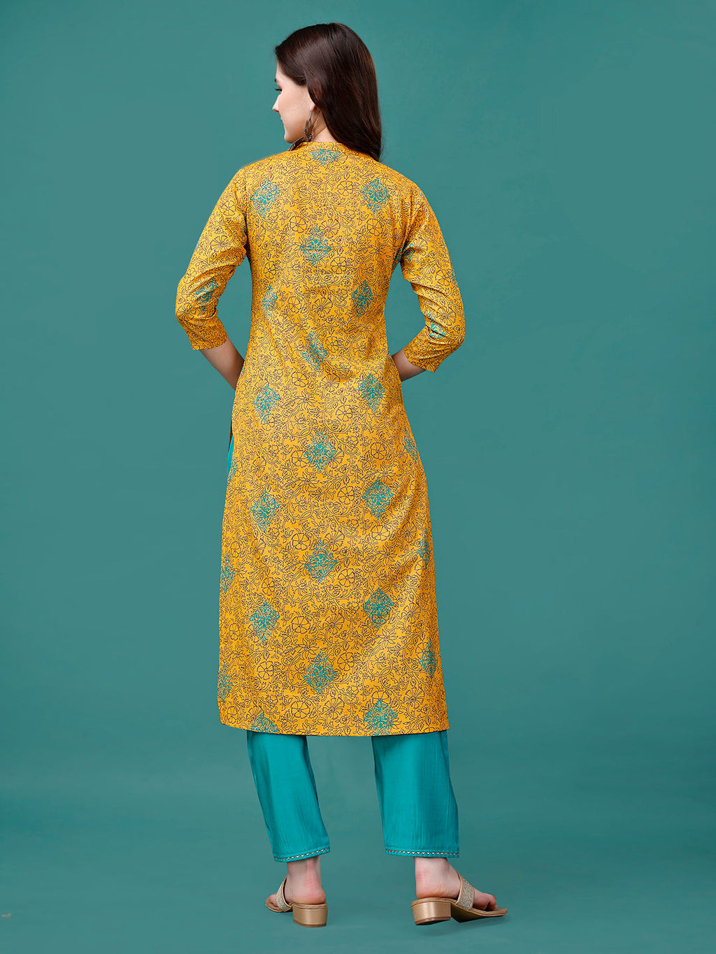 Floral Printed Front Buttoned Cotton Kurta, Multicolor - Hiral Fashion - Distacart