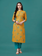 Floral Printed Front Buttoned Cotton Kurta, Multicolor - Hiral Fashion - Distacart