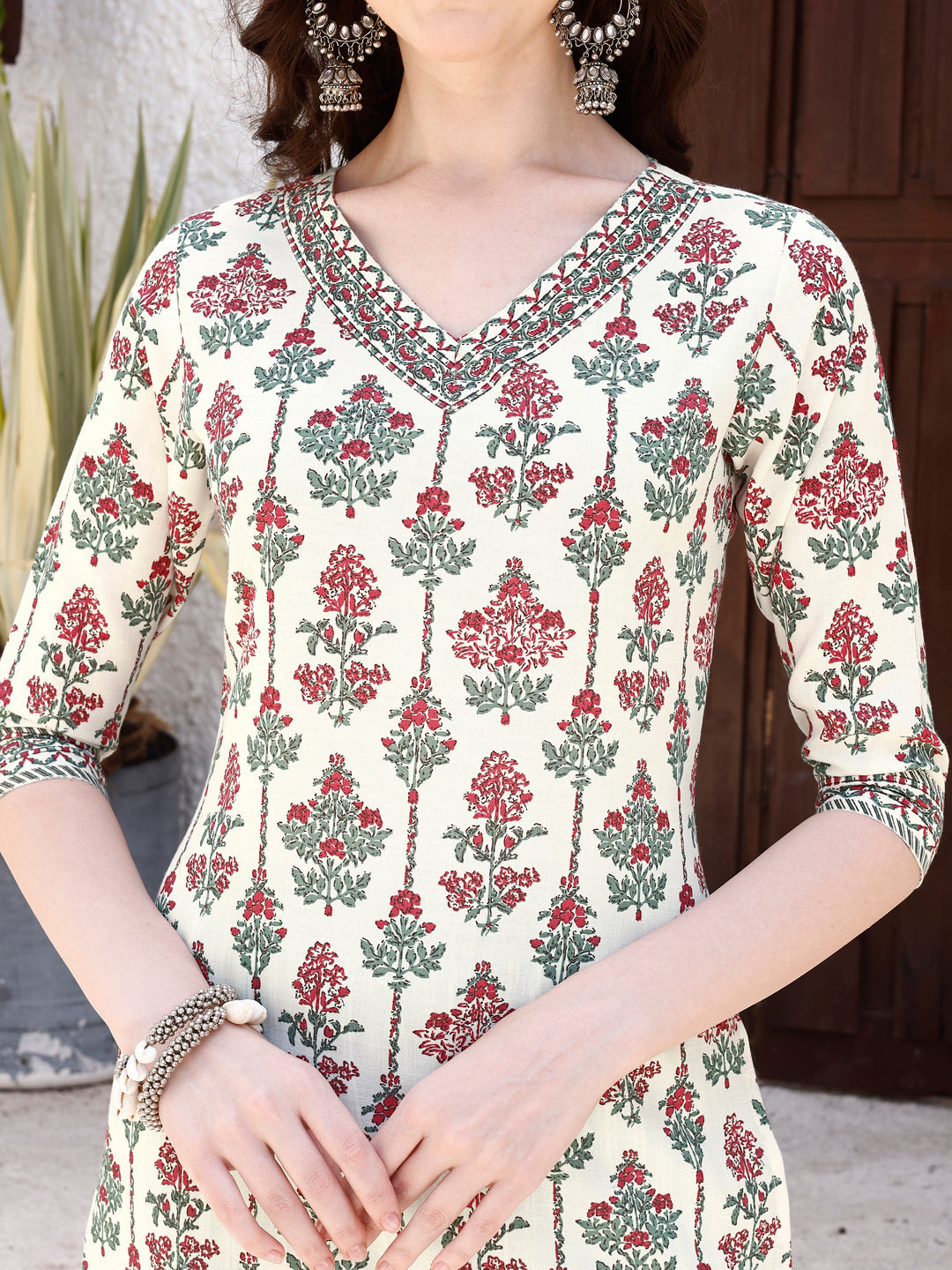 Floral Printed Kurta With Pant & Dupatta, Multicolor - Hiral Fashion