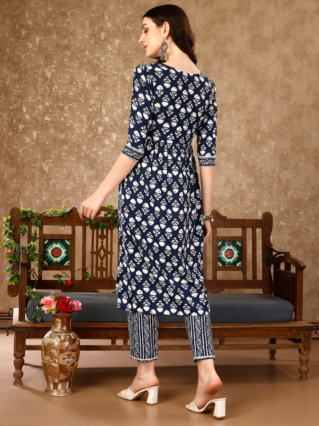 Nyra Cut Ethnic Motifs Printed Kurta With Pant & Dupatta, Multicolor - Hiral Fashion