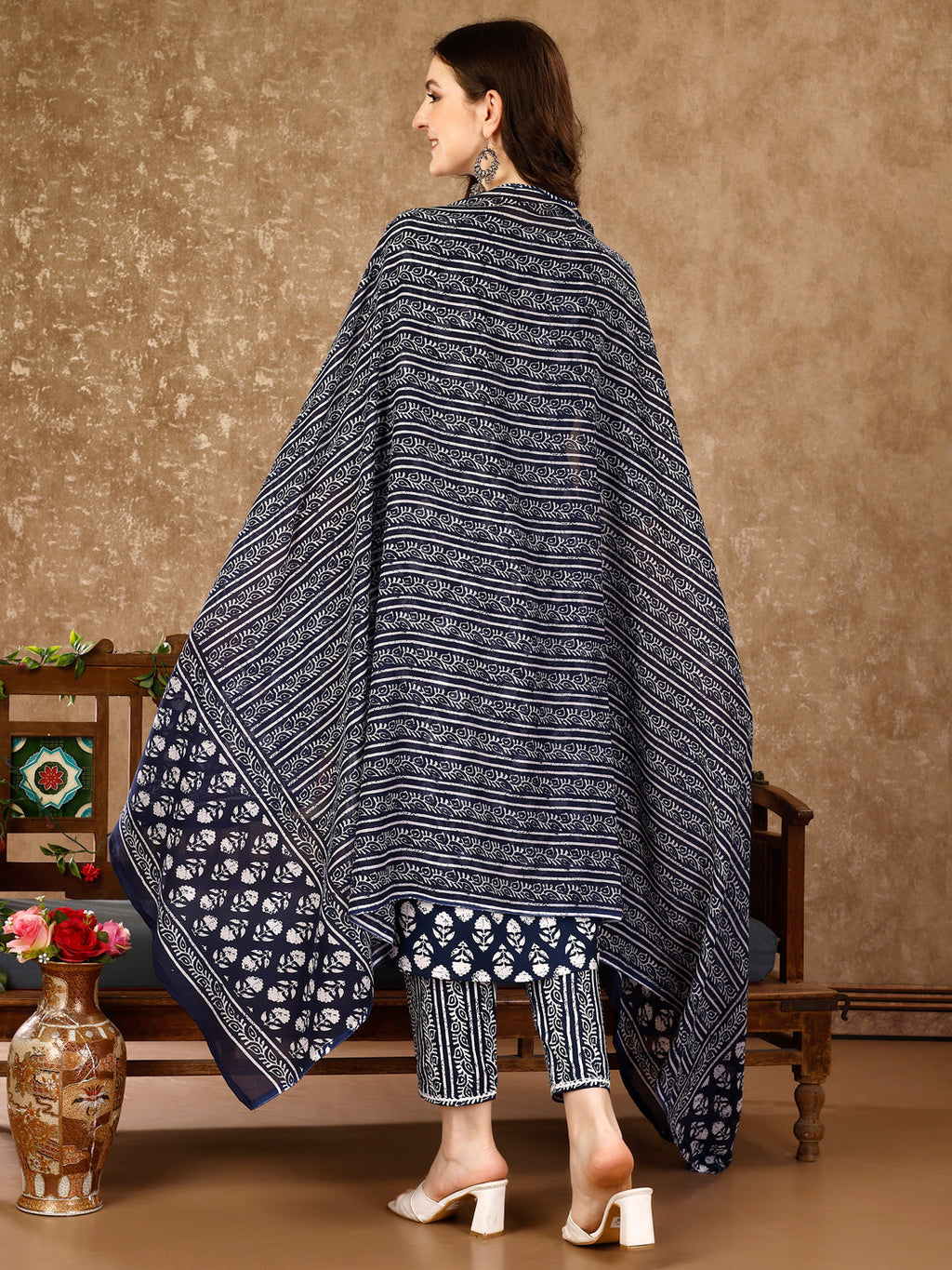 Nyra Cut Ethnic Motifs Printed Kurta With Pant & Dupatta, Multicolor - Hiral Fashion