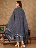 Nyra Cut Ethnic Motifs Printed Kurta With Pant & Dupatta, Multicolor - Hiral Fashion
