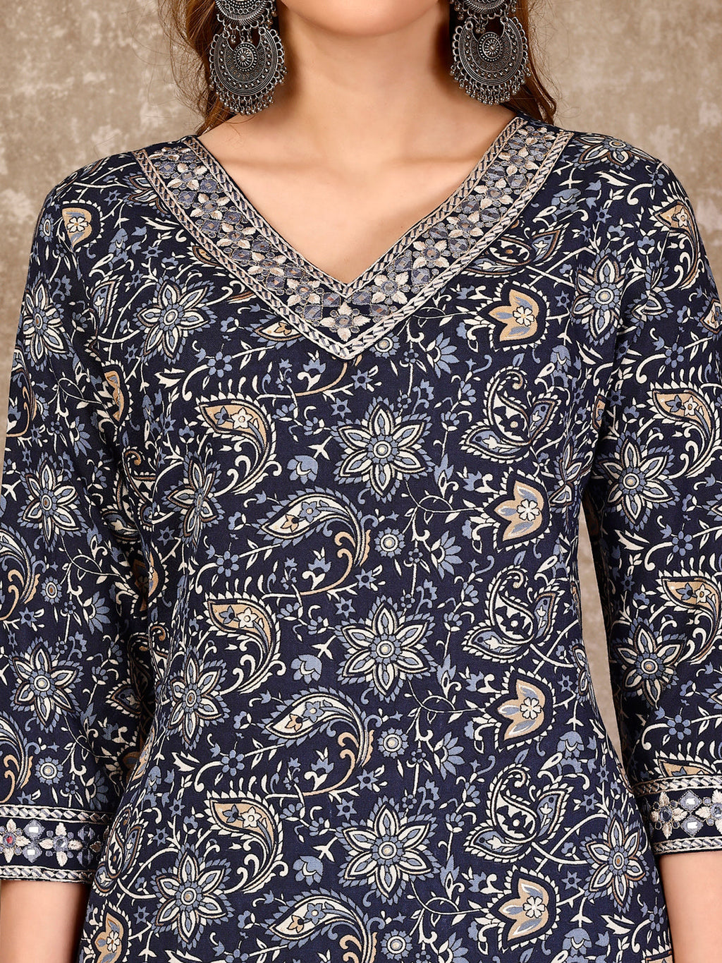 Embroidered & Printed Casual Wear Kurta With Printed Pant & Dupatta, Multicolor - Hiral Fashion - Distacart