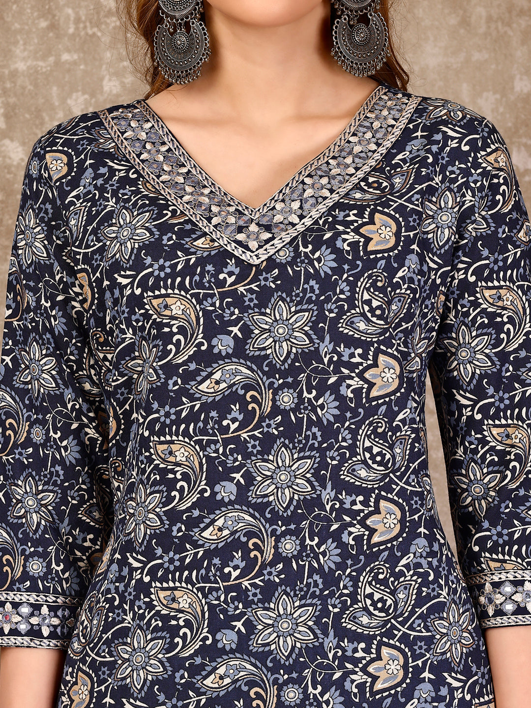 Embroidered & Printed Casual Wear Kurta With Printed Pant & Dupatta, Multicolor - Hiral Fashion - Distacart