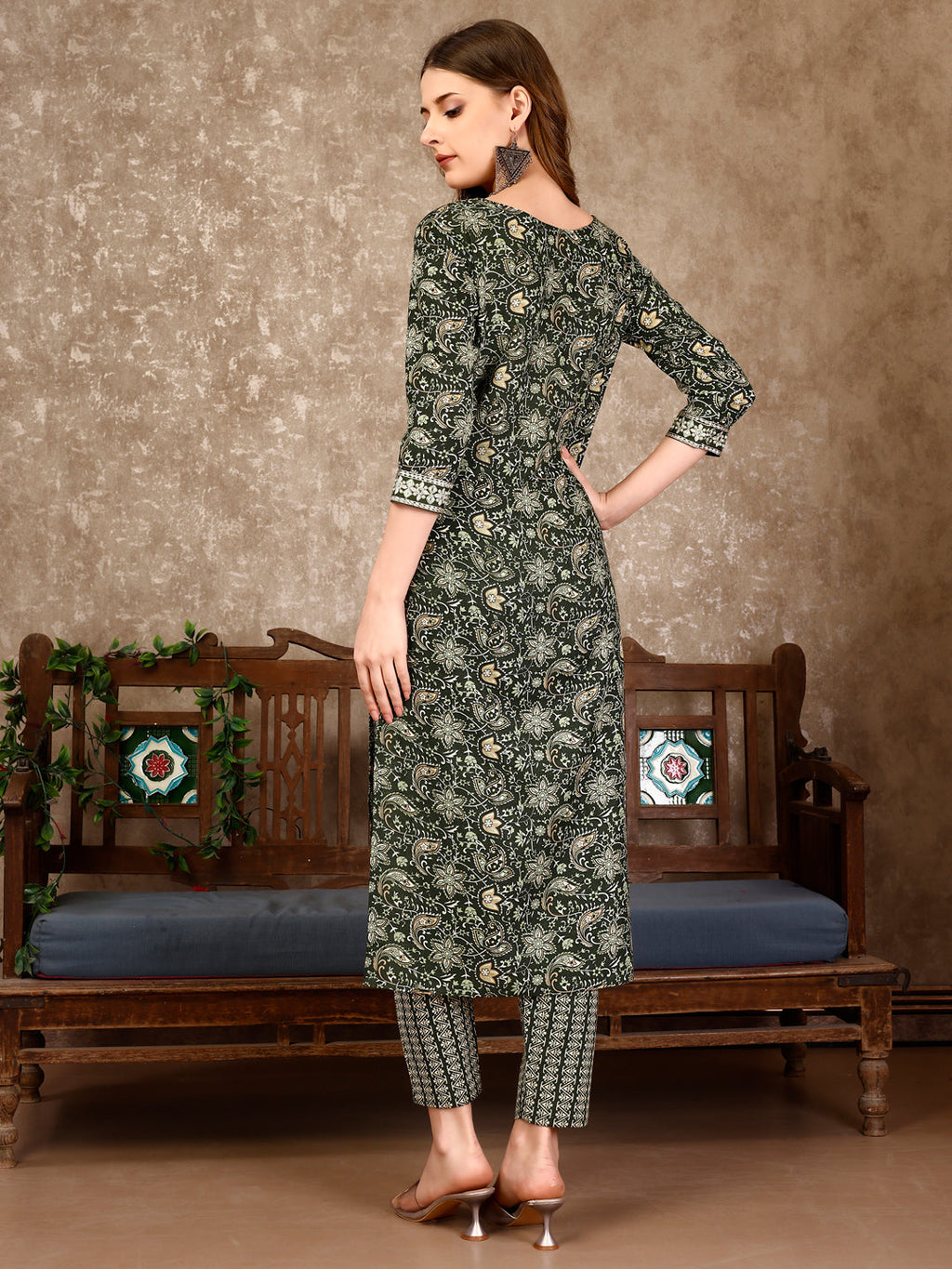 Embroidered & Printed Casual Wear Kurta With Printed Pant & Dupatta, Multicolor - Hiral Fashion - Distacart