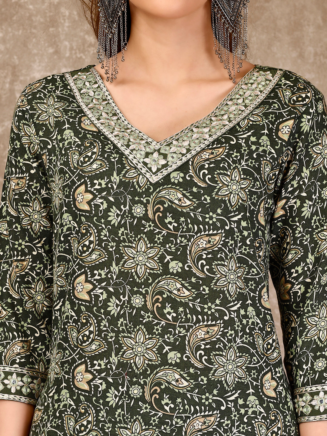Embroidered & Printed Casual Wear Kurta With Printed Pant & Dupatta, Multicolor - Hiral Fashion - Distacart