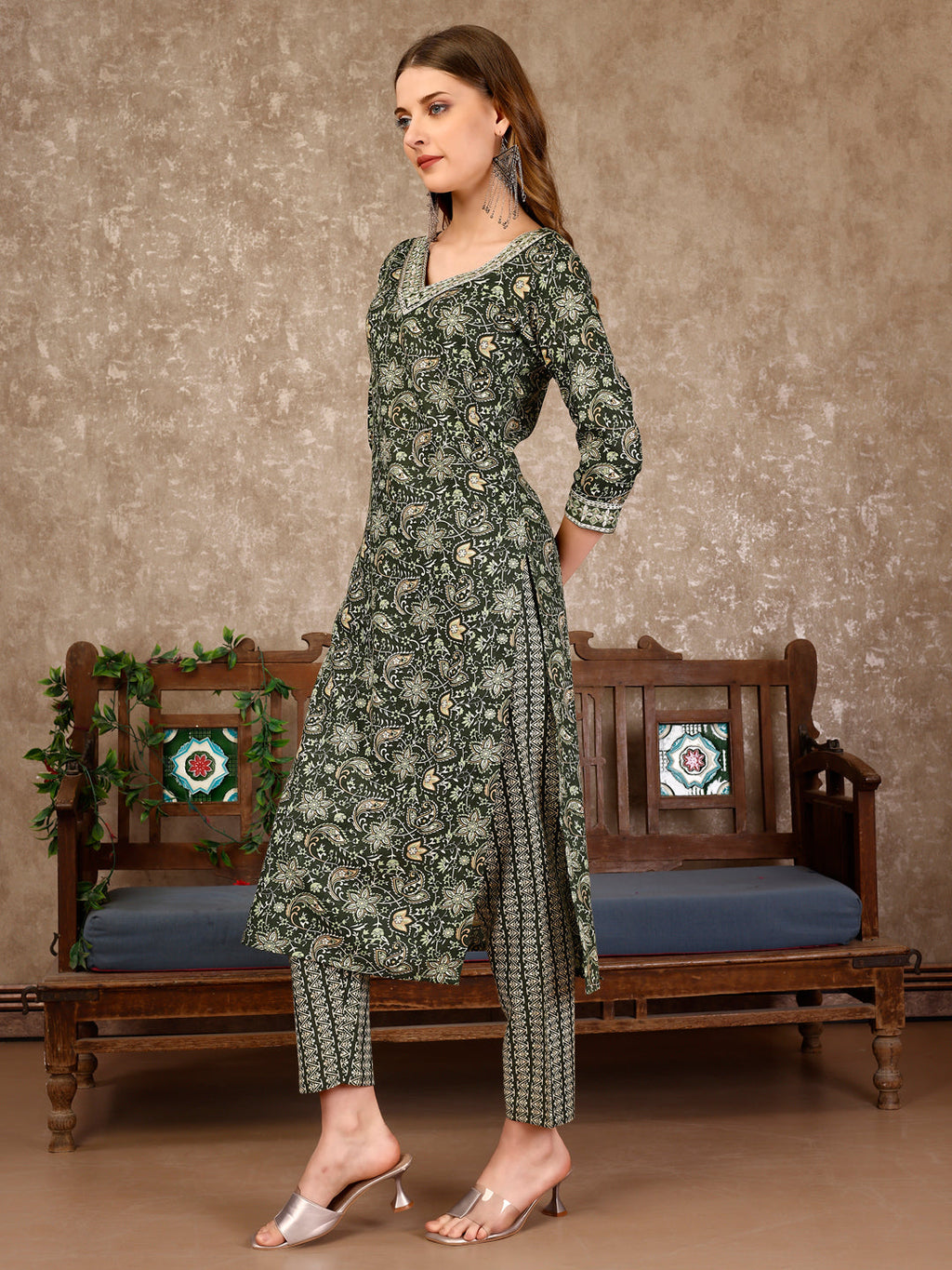 Embroidered & Printed Casual Wear Kurta With Printed Pant & Dupatta, Multicolor - Hiral Fashion - Distacart