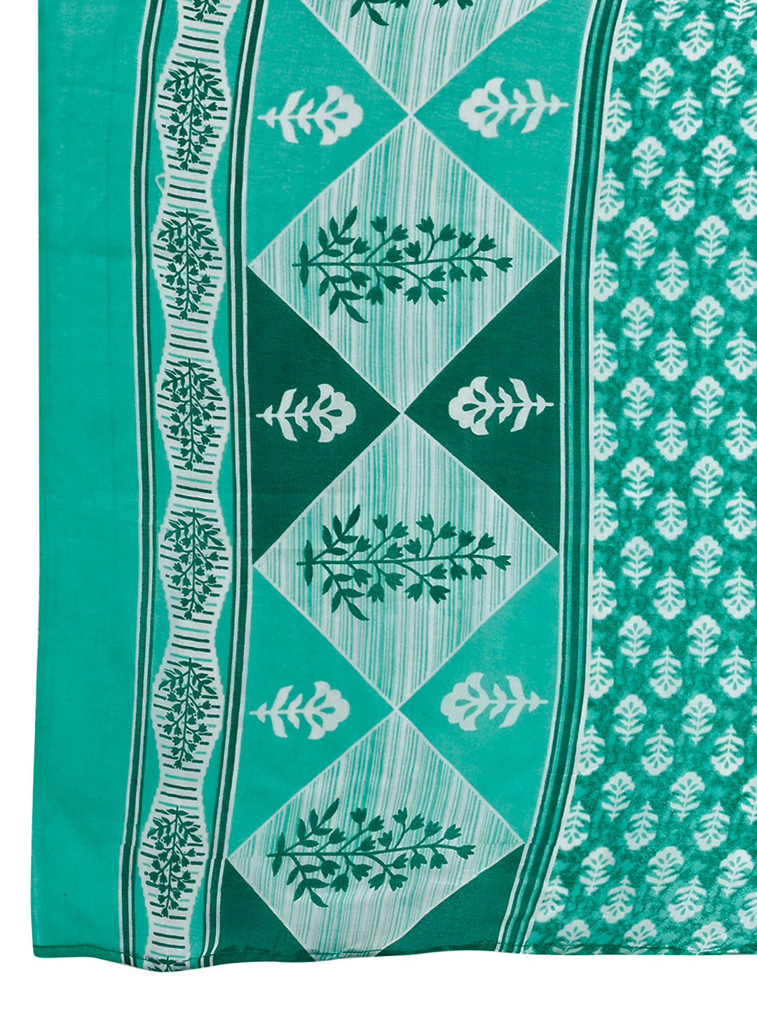 Embroidered & Printed Kurta With Pant & Dupatta, Blue - Hiral Fashion