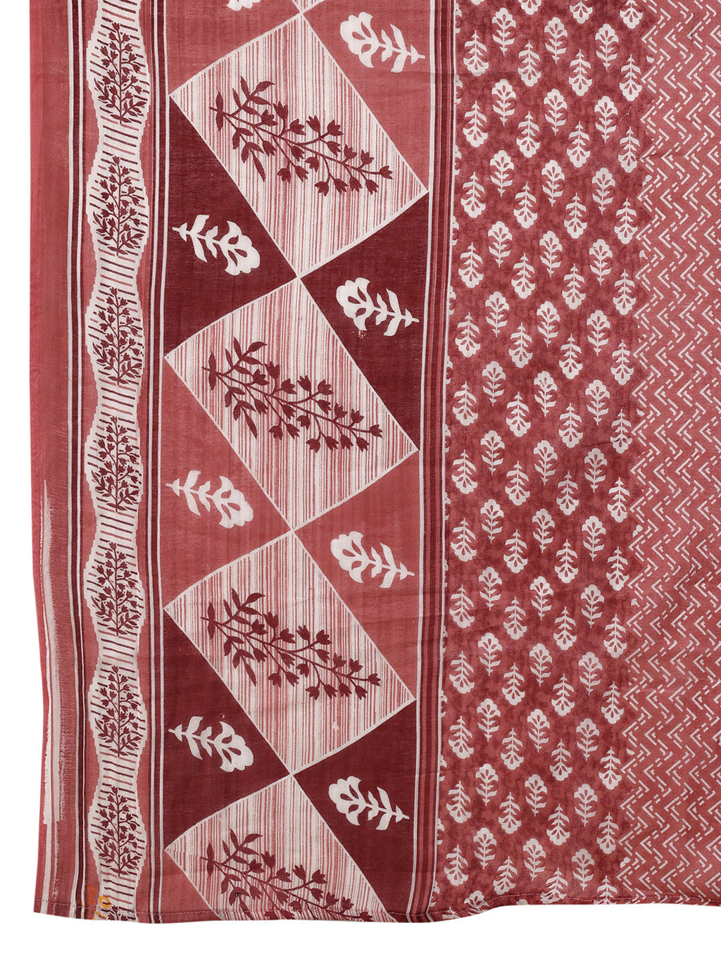 Embroidered & Printed Kurta With Pant & Dupatta, Pink - Hiral Fashion