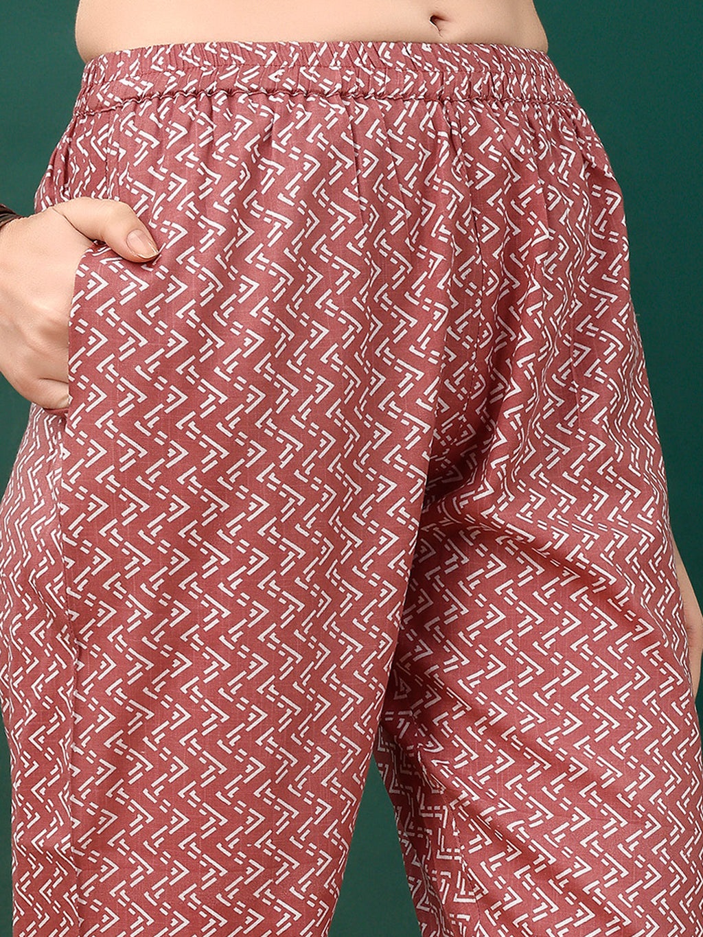 Embroidered & Printed Kurta With Pant & Dupatta, Pink - Hiral Fashion