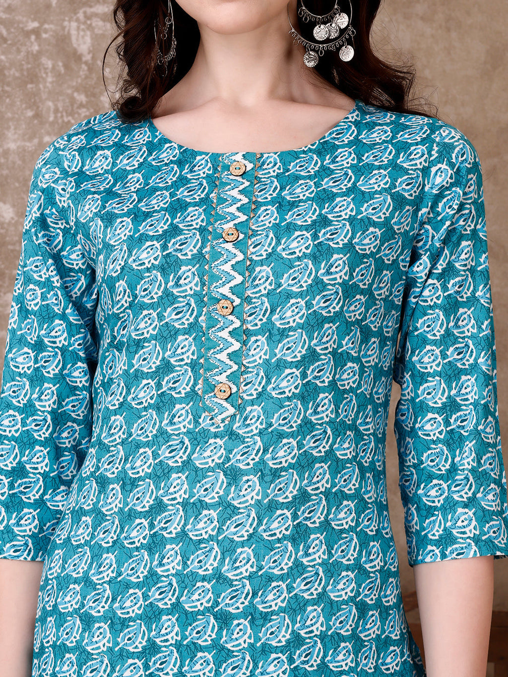 Leaf Printed Kurta With Printed Pant & Dupatta, Multicolor - Hiral Fashion - Distacart