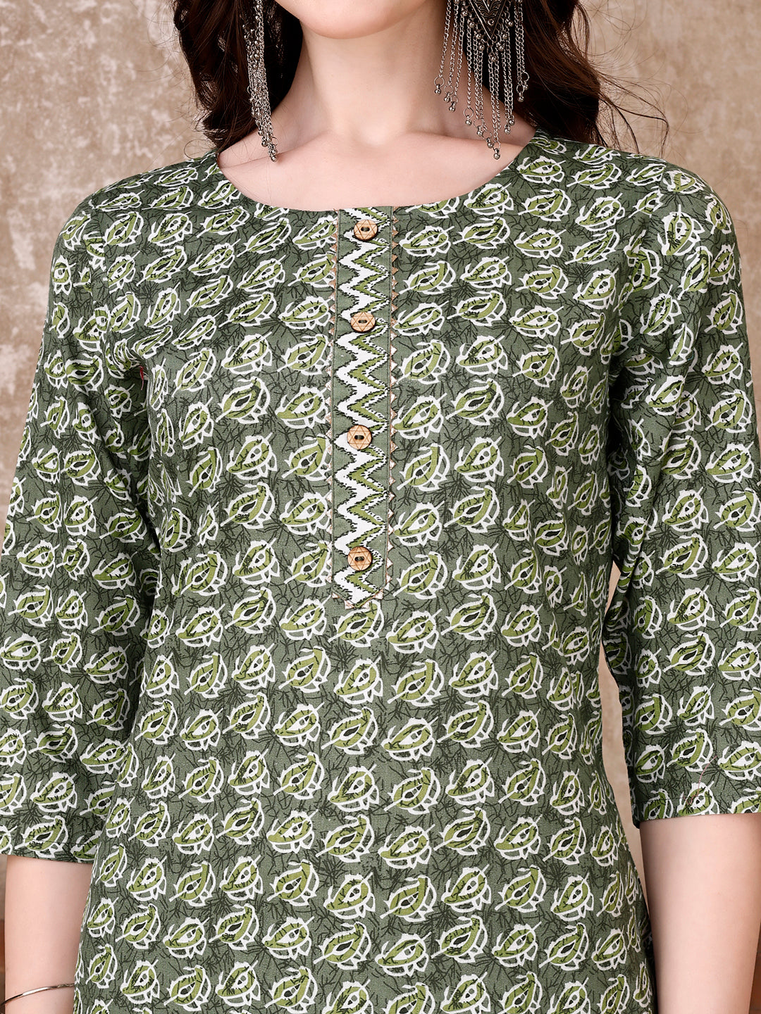 Leaf Printed Kurta With Printed Pant & Dupatta, Multicolor - Hiral Fashion - Distacart