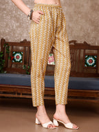 Leaf Printed Kurta With Printed Pant & Dupatta, Multicolor - Hiral Fashion - Distacart
