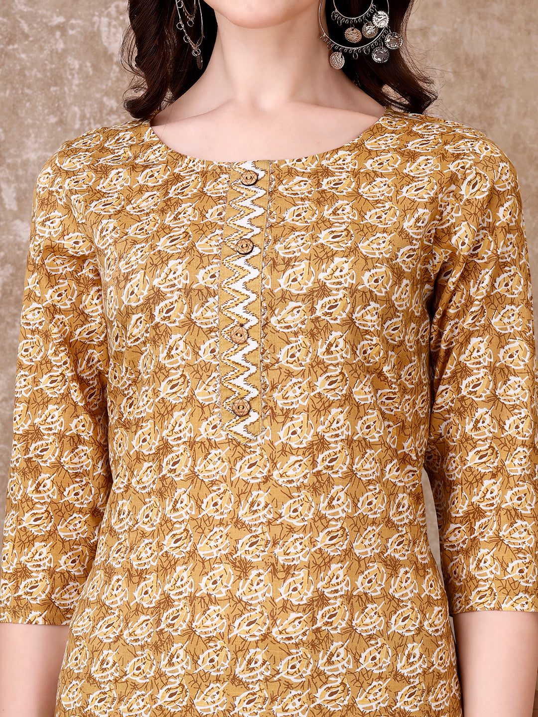 Leaf Printed Kurta With Printed Pant & Dupatta, Multicolor - Hiral Fashion - Distacart