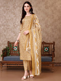 Leaf Printed Kurta With Printed Pant & Dupatta, Multicolor - Hiral Fashion - Distacart