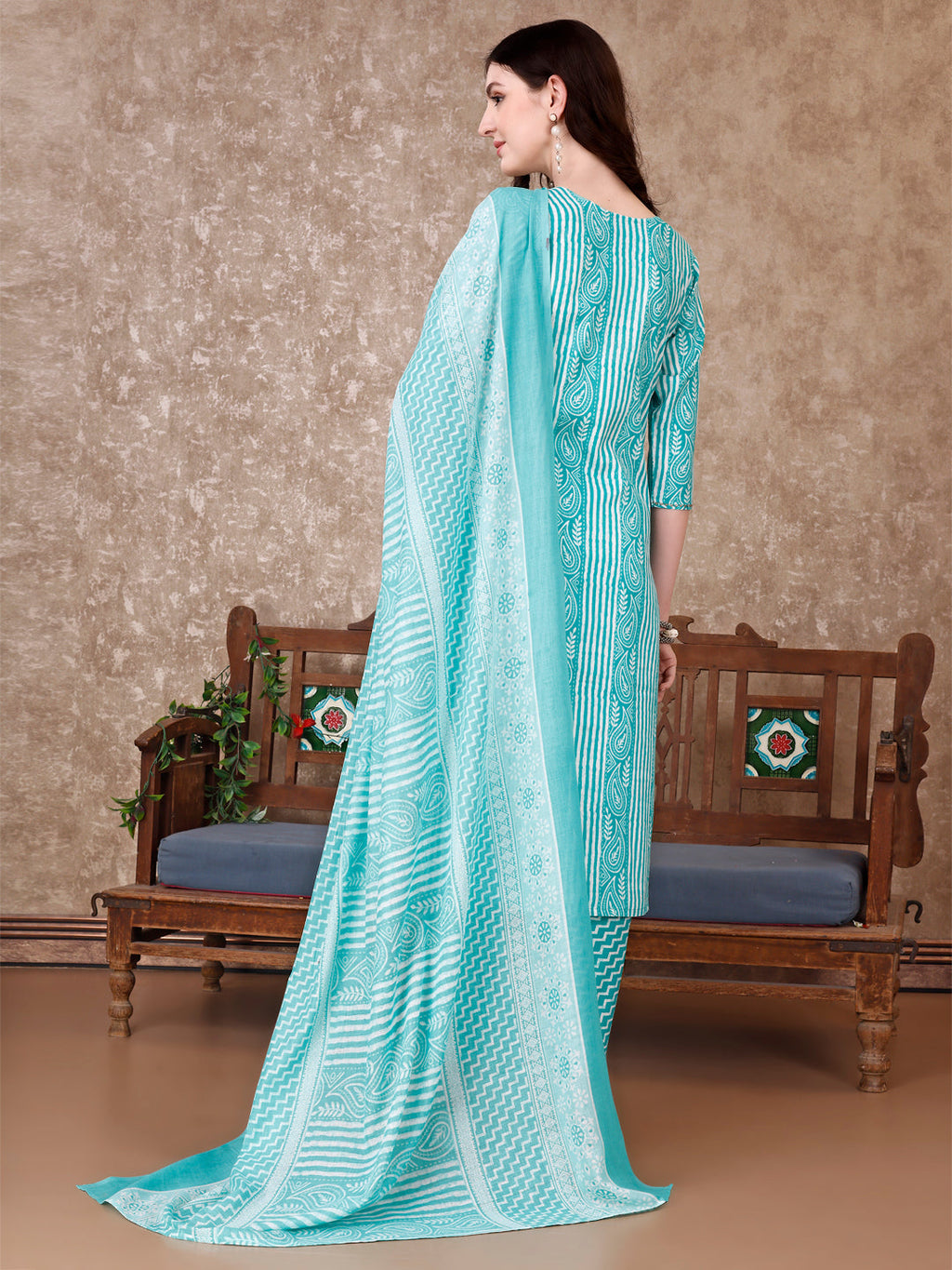 Printed Kurta With Printed Pant & Dupatta, Multicolor - Hiral Fashion - Distacart
