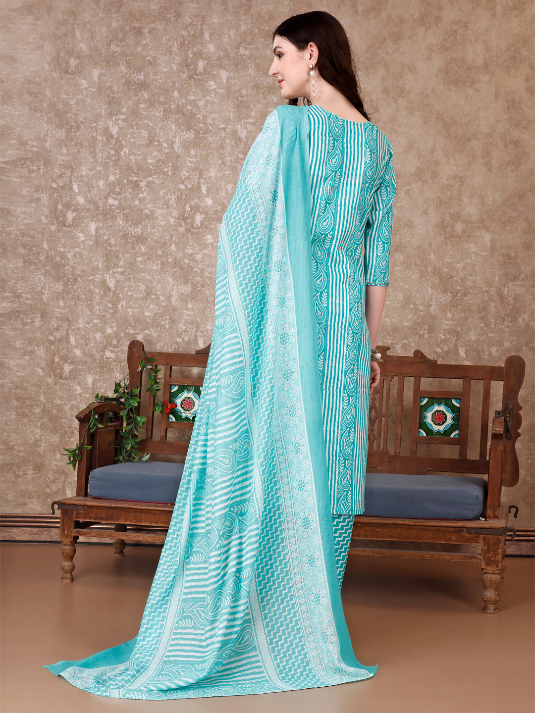 Printed Kurta With Printed Pant & Dupatta, Multicolor - Hiral Fashion - Distacart