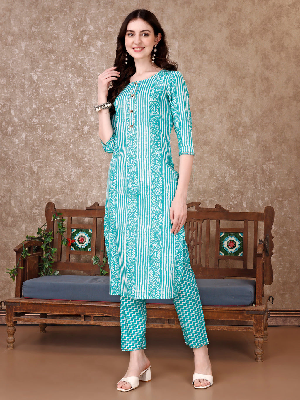 Printed Kurta With Printed Pant & Dupatta, Multicolor - Hiral Fashion - Distacart
