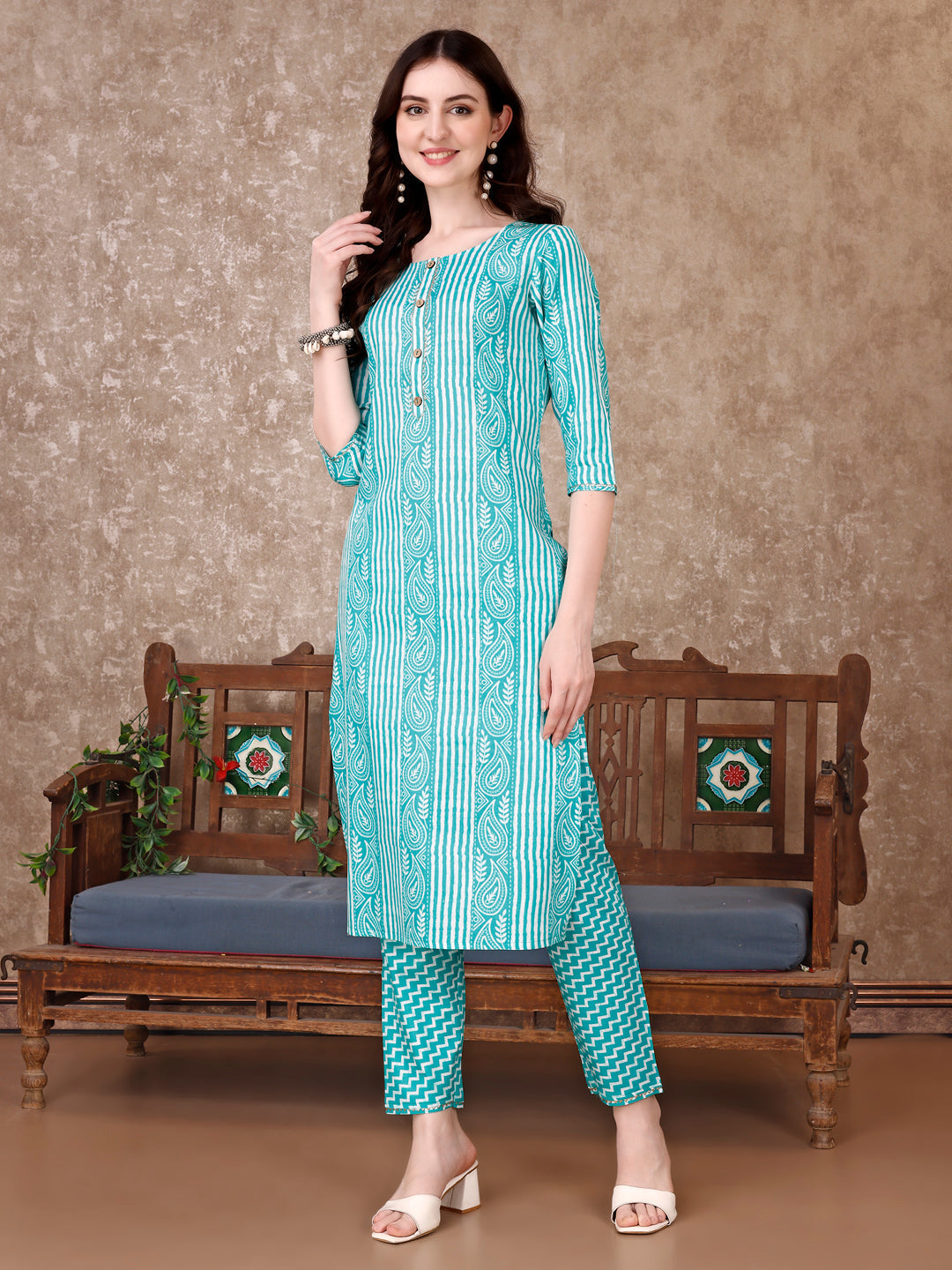 Printed Kurta With Printed Pant & Dupatta, Multicolor - Hiral Fashion - Distacart