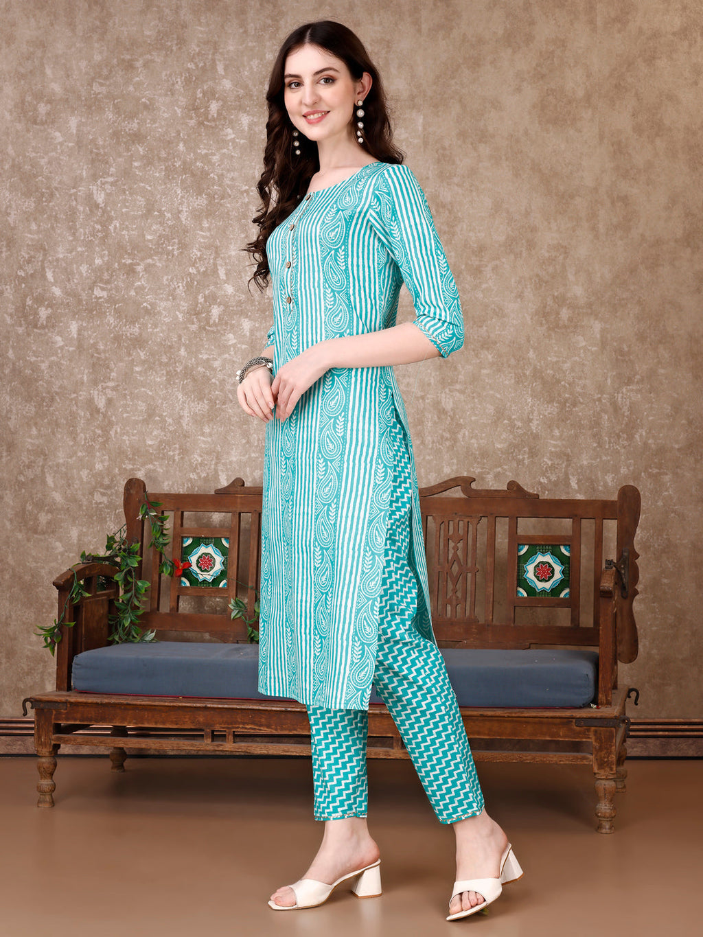 Printed Kurta With Printed Pant & Dupatta, Multicolor - Hiral Fashion - Distacart