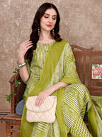 Printed Kurta With Printed Pant & Dupatta, Multicolor - Hiral Fashion - Distacart