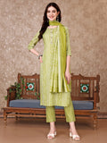 Printed Kurta With Printed Pant & Dupatta, Multicolor - Hiral Fashion - Distacart