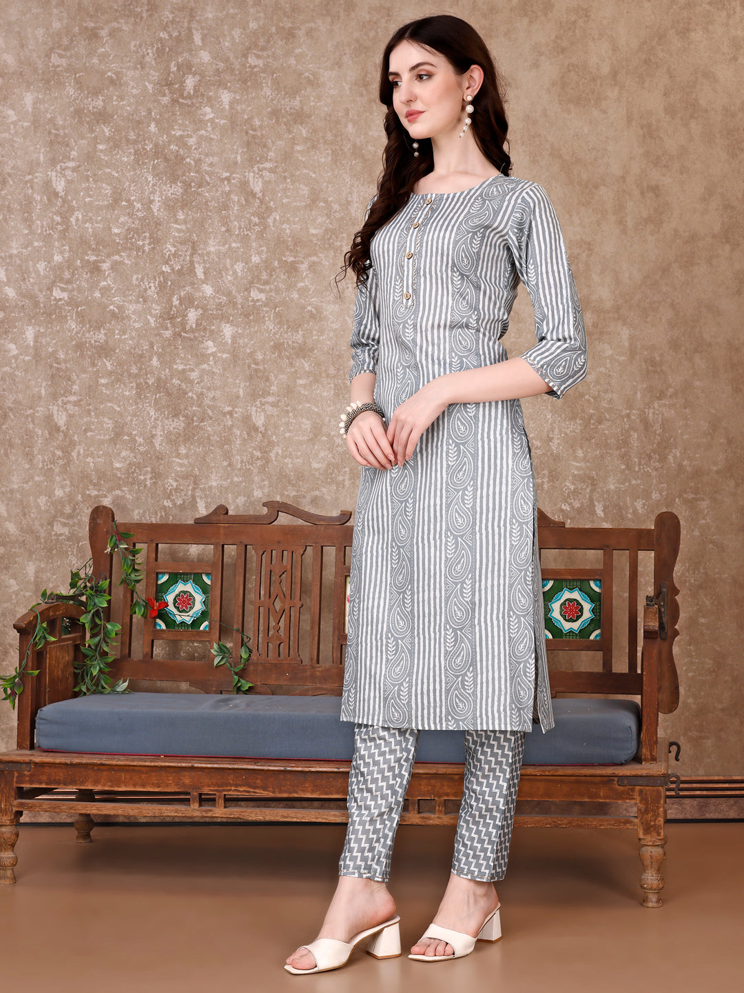 Printed Kurta With Printed Pant & Dupatta, Multicolor - Hiral Fashion - Distacart