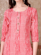 Printed Kurta With Printed Pant & Dupatta, Multicolor - Hiral Fashion - Distacart