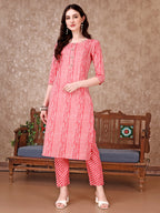 Printed Kurta With Printed Pant & Dupatta, Multicolor - Hiral Fashion - Distacart
