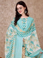 Floral Printed Kurta With Printed Pant & Dupatta, Multicolor - Hiral Fashion