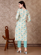 Floral Printed Kurta With Printed Pant & Dupatta, Multicolor - Hiral Fashion