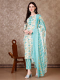 Floral Printed Kurta With Printed Pant & Dupatta, Multicolor - Hiral Fashion