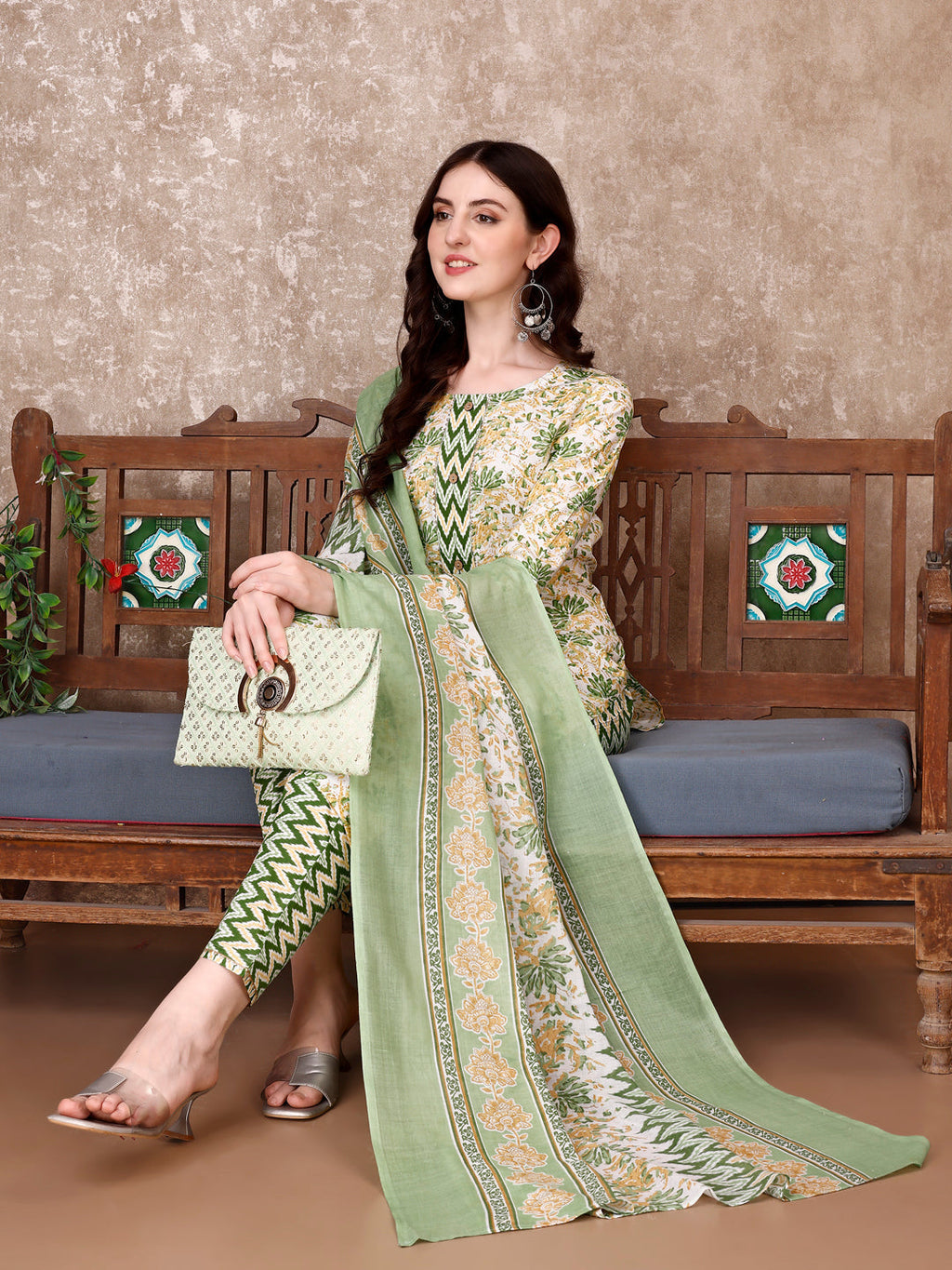 Floral Printed Kurta With Printed Pant & Dupatta, Multicolor - Hiral Fashion - Distacart