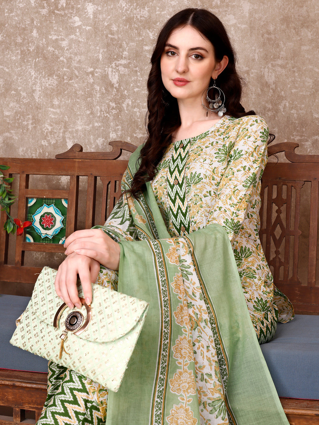 Floral Printed Kurta With Printed Pant & Dupatta, Multicolor - Hiral Fashion - Distacart