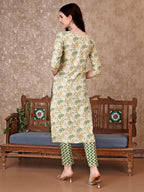 Floral Printed Kurta With Printed Pant & Dupatta, Multicolor - Hiral Fashion - Distacart