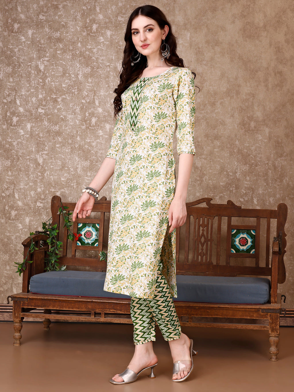 Floral Printed Kurta With Printed Pant & Dupatta, Multicolor - Hiral Fashion - Distacart