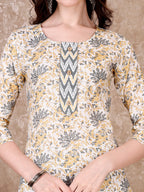 Floral Printed Kurta With Printed Pant & Dupatta, Multicolor - Hiral Fashion - Distacart