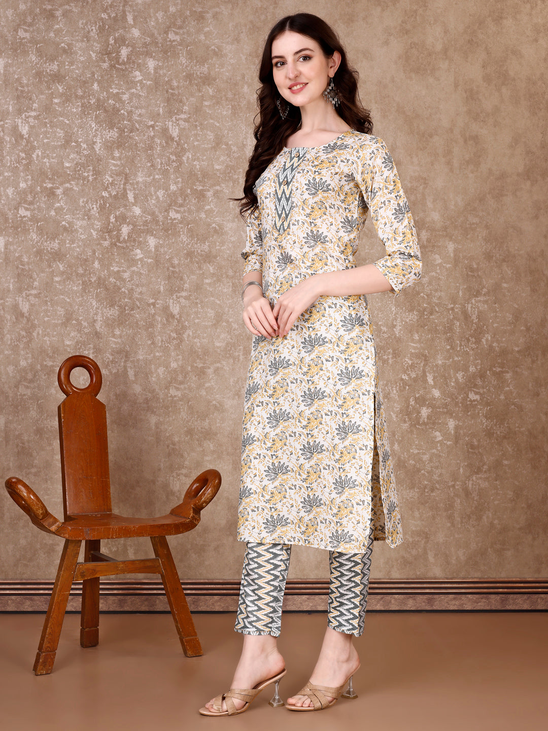 Floral Printed Kurta With Printed Pant & Dupatta, Multicolor - Hiral Fashion - Distacart