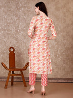 Floral Printed Kurta With Printed Pant & Dupatta, Multicolor - Hiral Fashion - Distacart