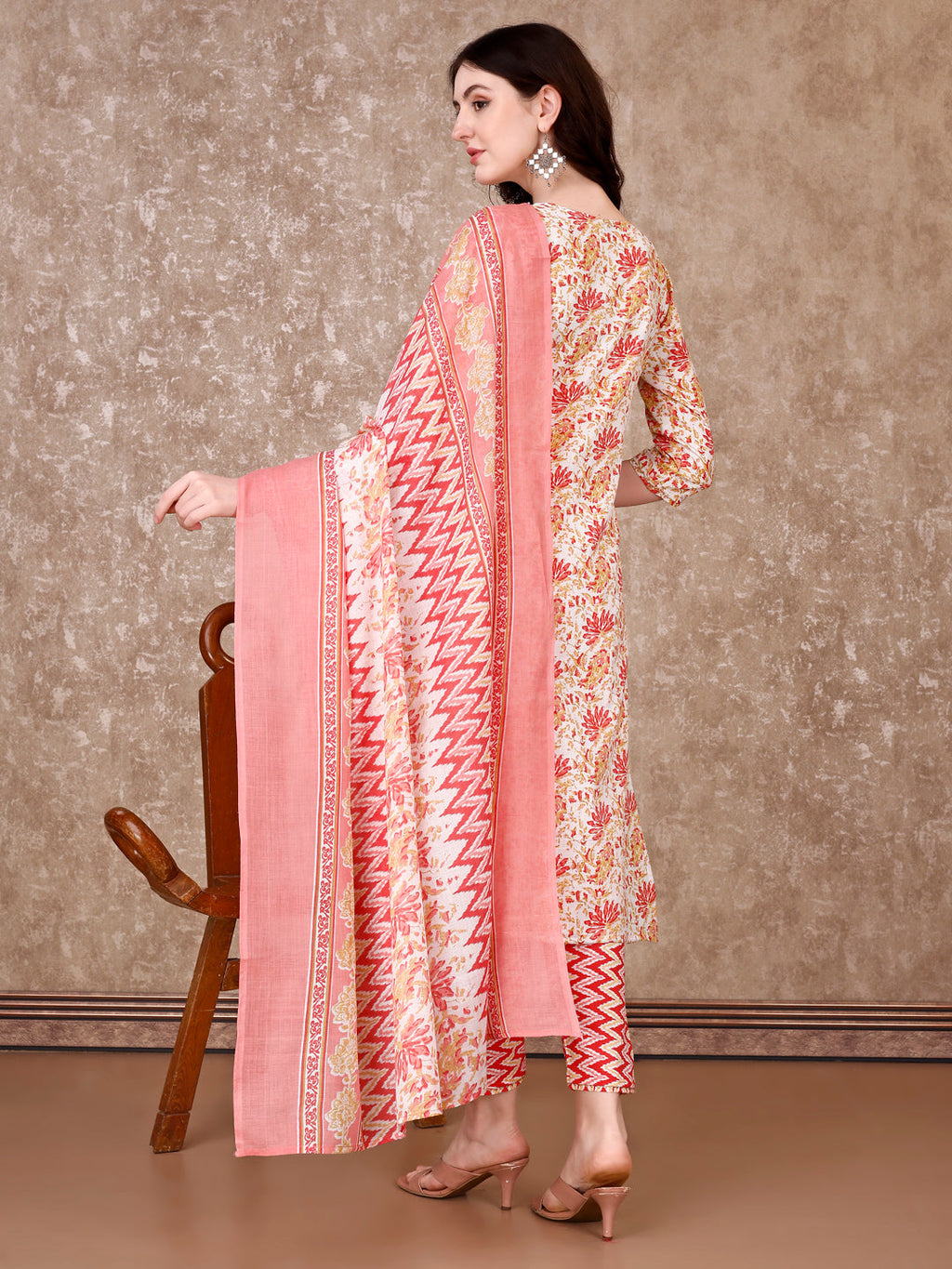 Floral Printed Kurta With Printed Pant & Dupatta, Multicolor - Hiral Fashion - Distacart