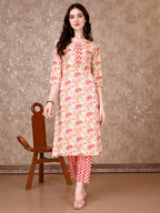 Floral Printed Kurta With Printed Pant & Dupatta, Multicolor - Hiral Fashion - Distacart