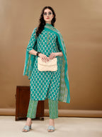 Ethnic Motifs Printed Kurta With Ethnic Motifs Printed Kurta With Printed Pant & Dupatta, Multicolor - Hiral Fashion - Distacart