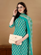 Ethnic Motifs Printed Kurta With Ethnic Motifs Printed Kurta With Printed Pant & Dupatta, Multicolor - Hiral Fashion - Distacart