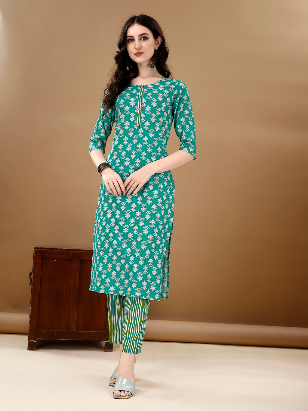 Ethnic Motifs Printed Kurta With Ethnic Motifs Printed Kurta With Printed Pant & Dupatta, Multicolor - Hiral Fashion - Distacart