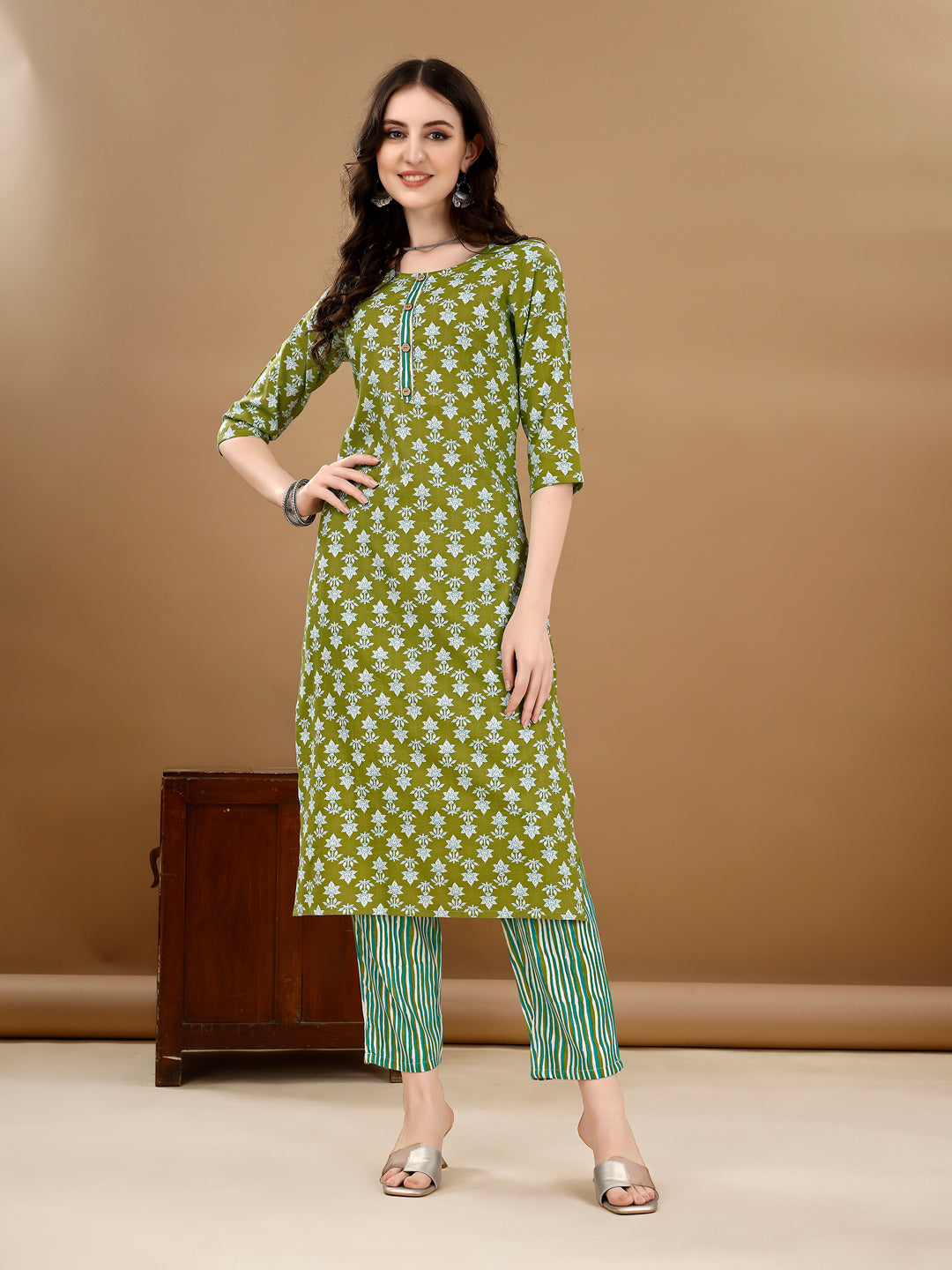 Ethnic Motifs Printed Kurta With Ethnic Motifs Printed Kurta With Printed Pant & Dupatta, Multicolor - Hiral Fashion - Distacart