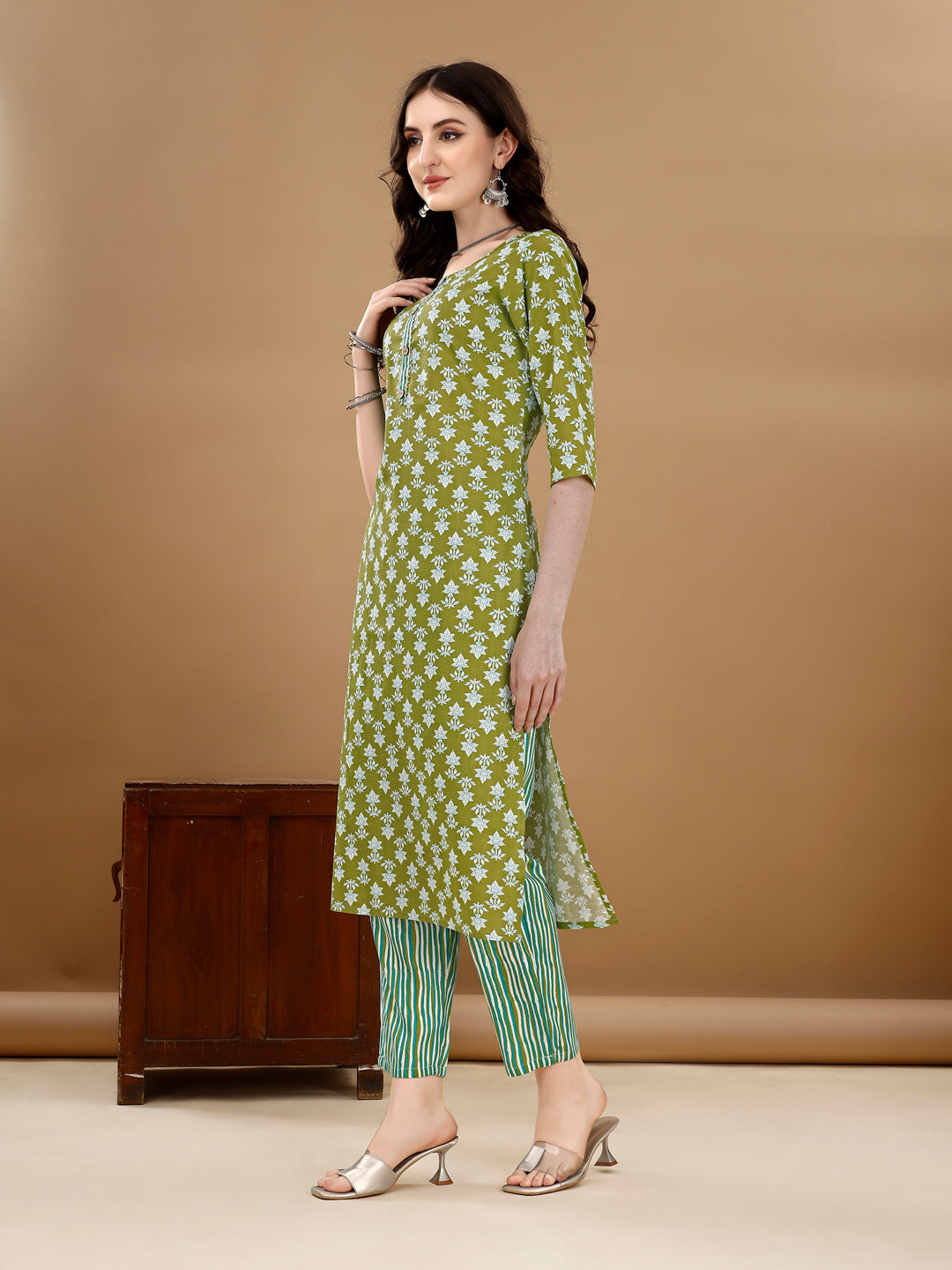 Ethnic Motifs Printed Kurta With Ethnic Motifs Printed Kurta With Printed Pant & Dupatta, Multicolor - Hiral Fashion - Distacart