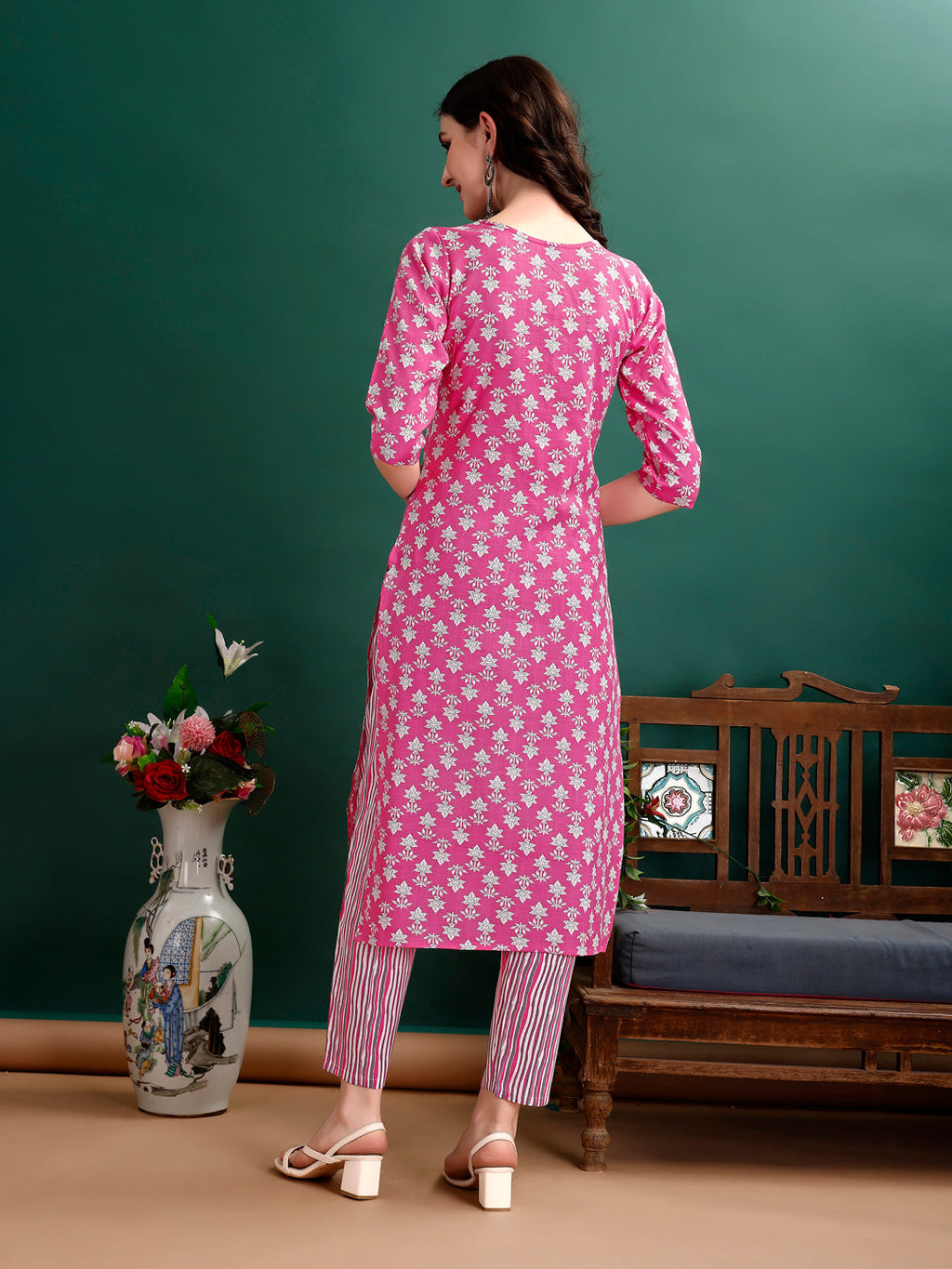 Ethnic Motifs Printed Kurta With Ethnic Motifs Printed Kurta With Printed Pant & Dupatta, Multicolor - Hiral Fashion - Distacart