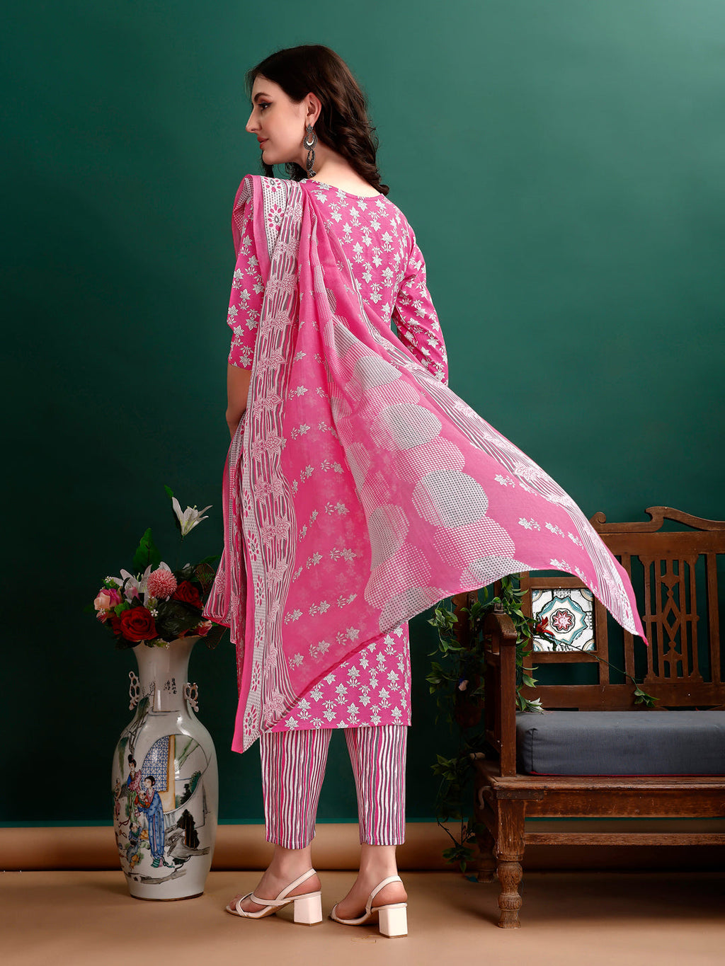 Ethnic Motifs Printed Kurta With Ethnic Motifs Printed Kurta With Printed Pant & Dupatta, Multicolor - Hiral Fashion - Distacart